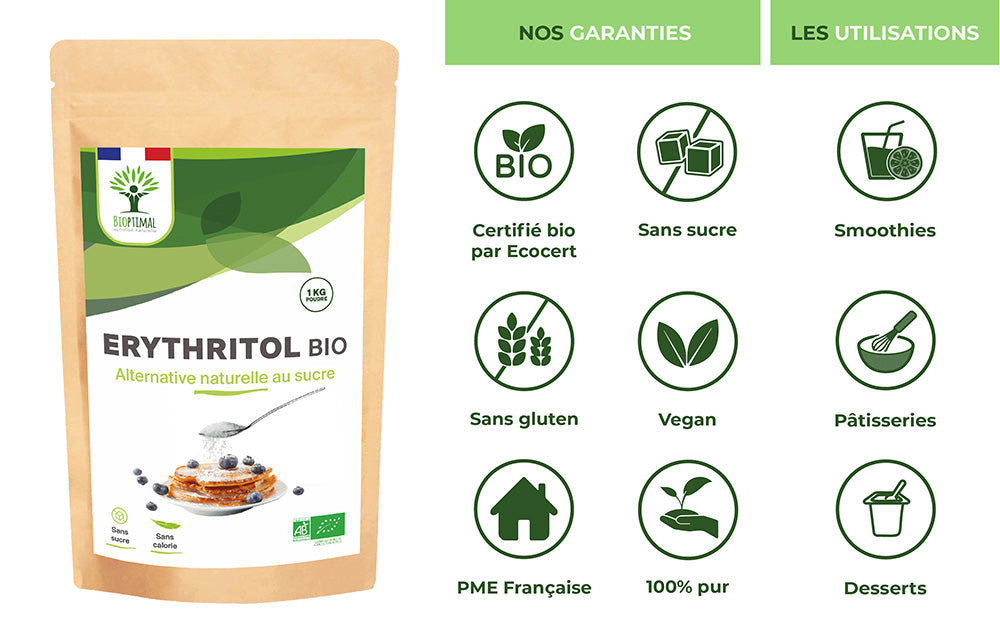 Erythritol bio poudre -  Bioptimal Bioptimal Superaliment infusion.organic