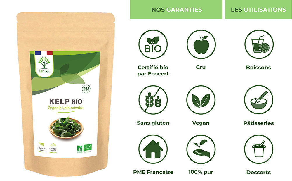 Kelp bio poudre -  Bioptimal Bioptimal Superaliment infusion.organic