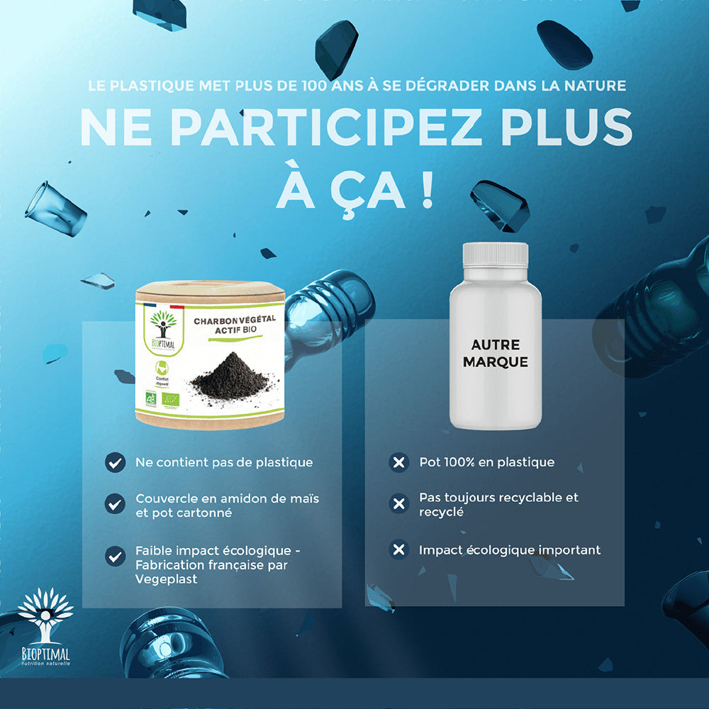 Charbon bio gélules - Bioptimal Bioptimal Complément alimentaire infusion.organic