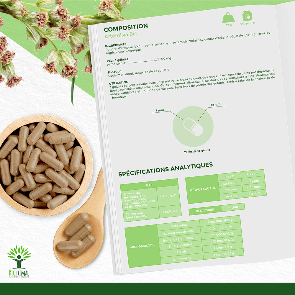 Artémisia bio gélules - Bioptimal Bioptimal Complément alimentaire infusion.organic