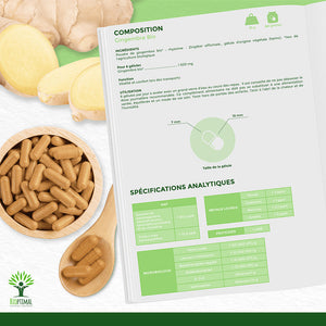 Gingembre bio gélules - Bioptimal Bioptimal Complément alimentaire infusion.organic