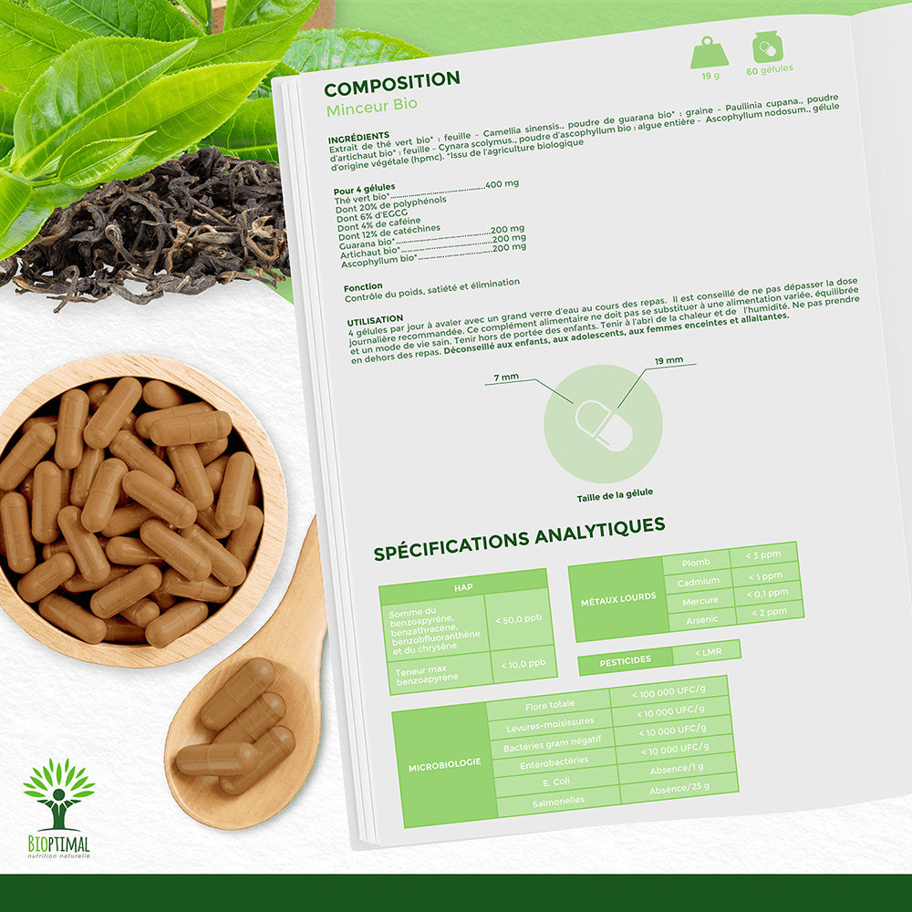 Minceur bio gélules -  Bioptimal Bioptimal Complément alimentaire infusion.organic