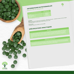 Spiruline bio comprimés -  Bioptimal Bioptimal Superaliment infusion.organic