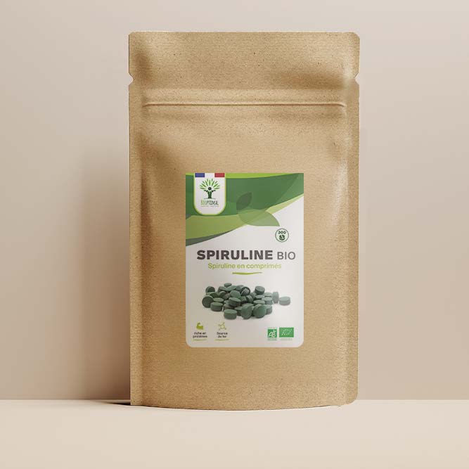 Spiruline bio comprimés -  Bioptimal Bioptimal Superaliment infusion.organic