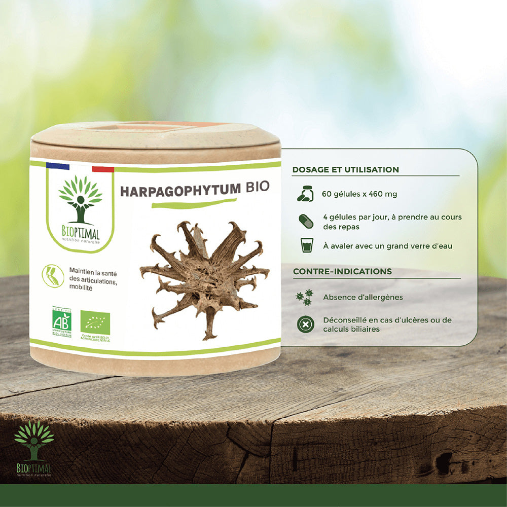 Harpagophytum bio gélules - Bioptimal Bioptimal Complément alimentaire infusion.organic