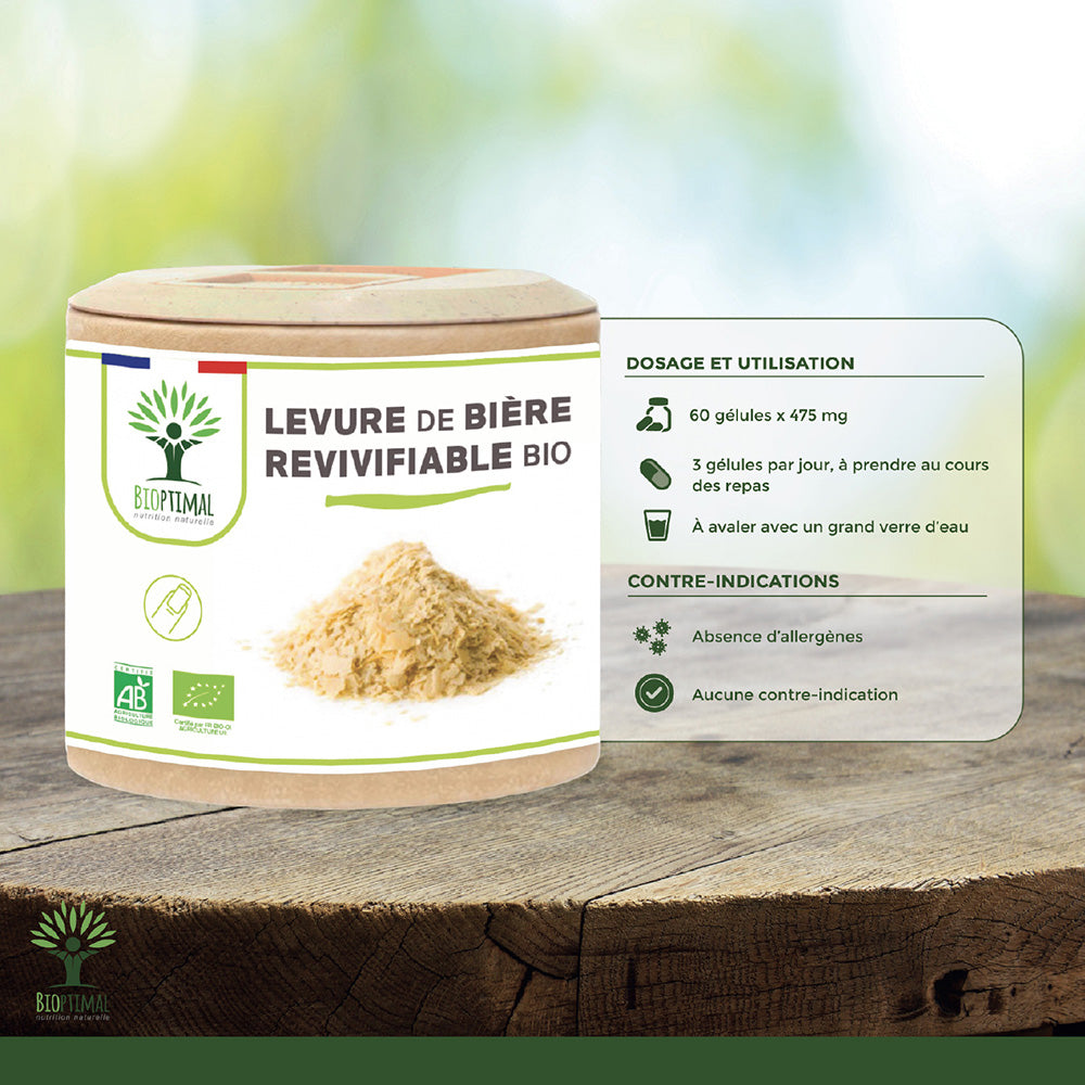 Levure de Bière vivante bio gélules -  Bioptimal Bioptimal Complément alimentaire infusion.organic