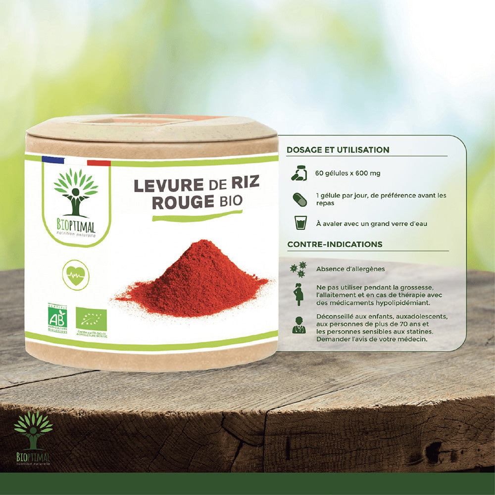 Levure de riz rouge bio gélules -  Bioptimal Bioptimal Complément alimentaire infusion.organic