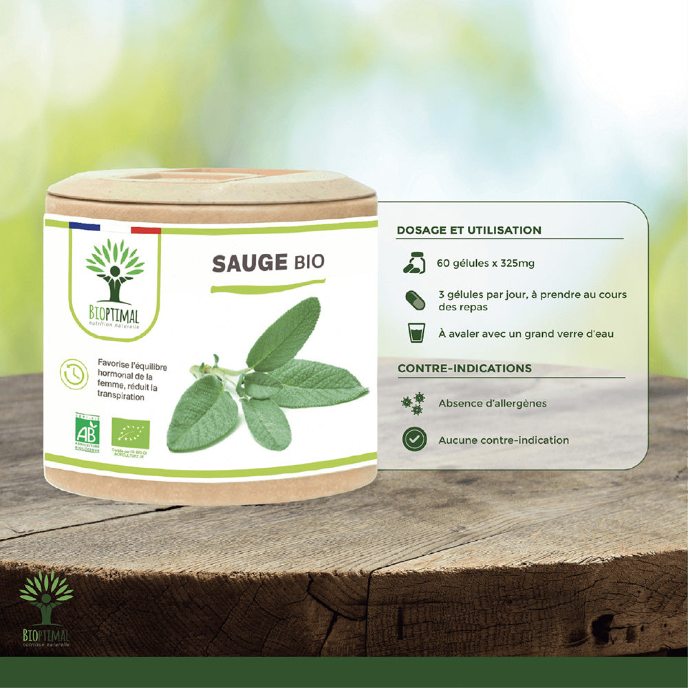 Sauge bio gélules -  Bioptimal Bioptimal Complément alimentaire infusion.organic