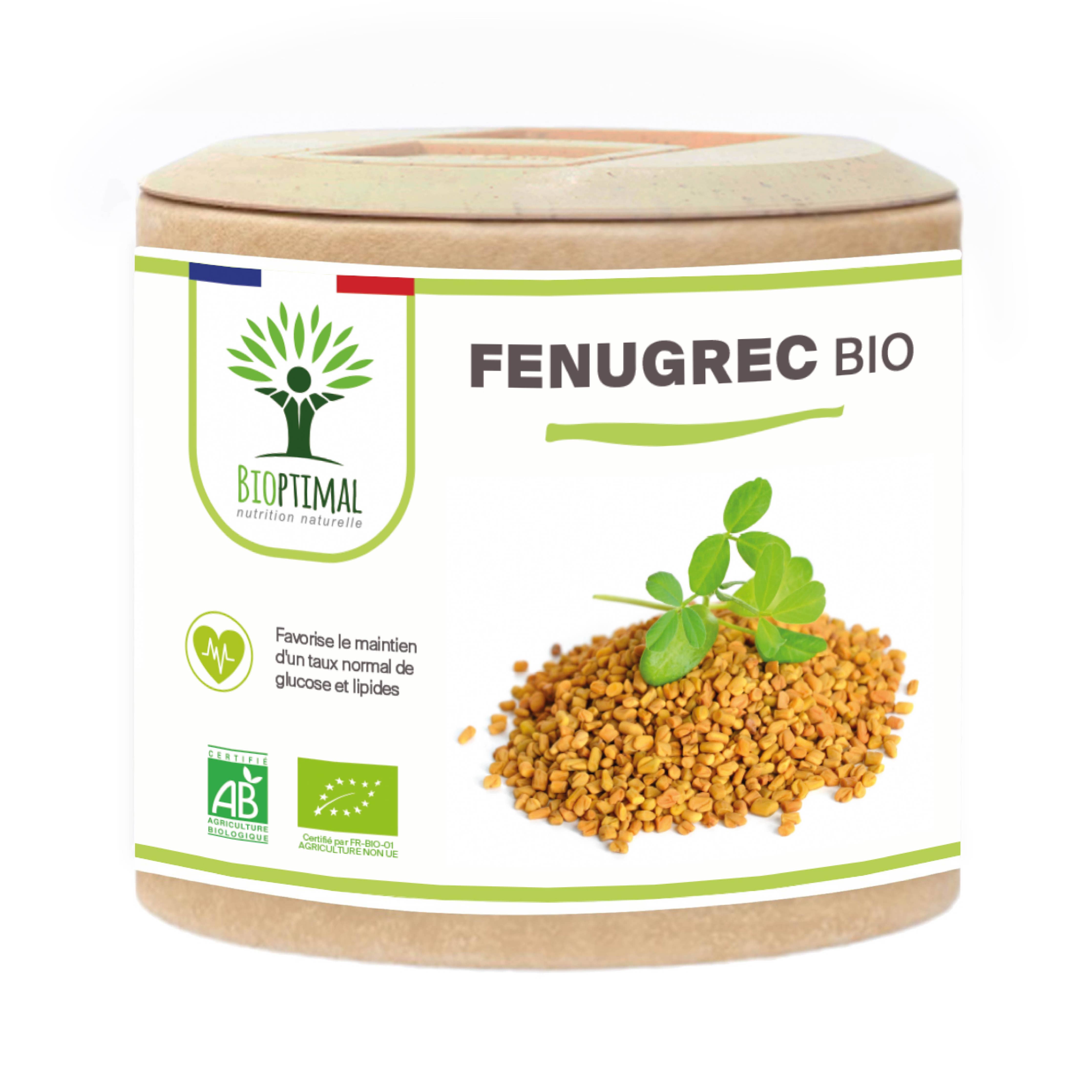 Organic fenugreek - Food supplement - in capsules Supplement Bioptimal infusion.organic