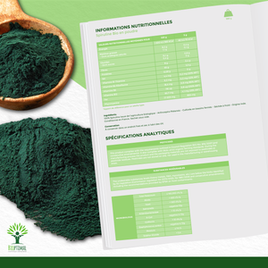 Organic Spirulina Powder - Packaged in France - Vegan Supplement Bioptimal infusion.organic