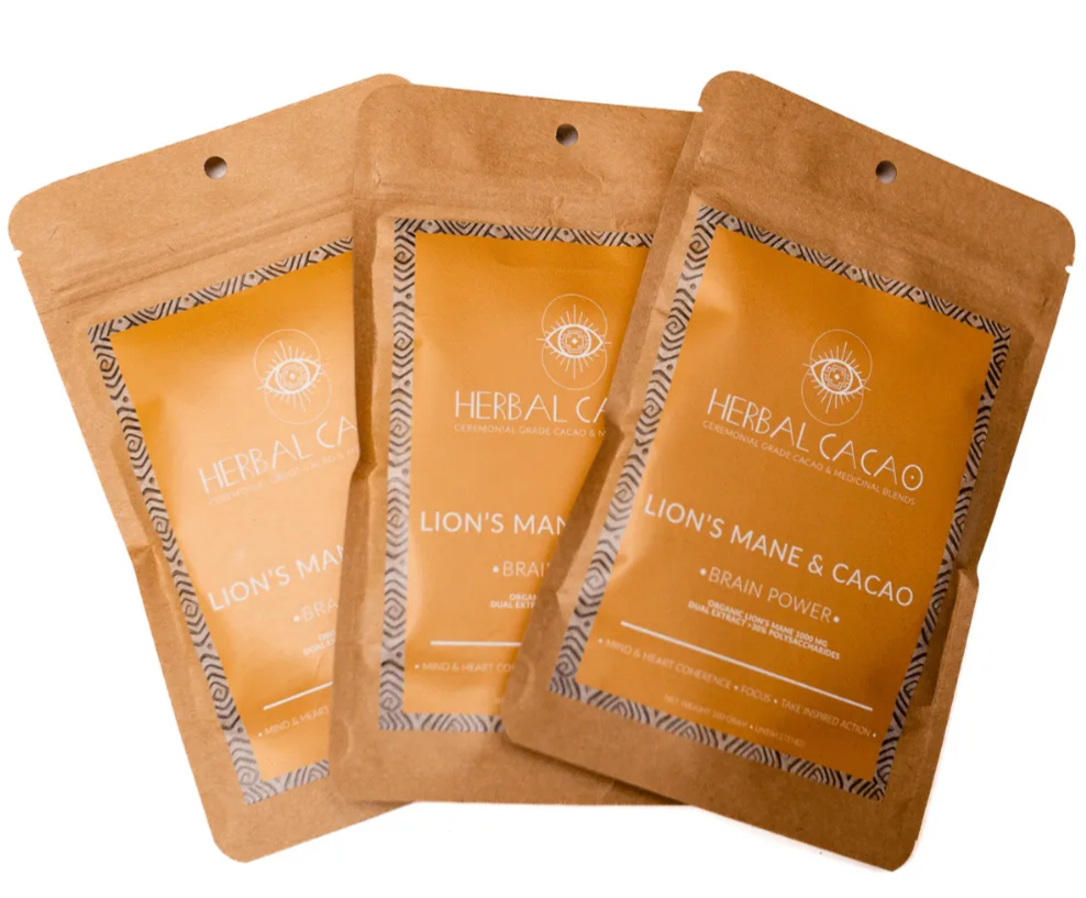 "Brain Power" Lion's Mane & Ceremonial Cacao Herbal Cacao Tisan - infusion.organic