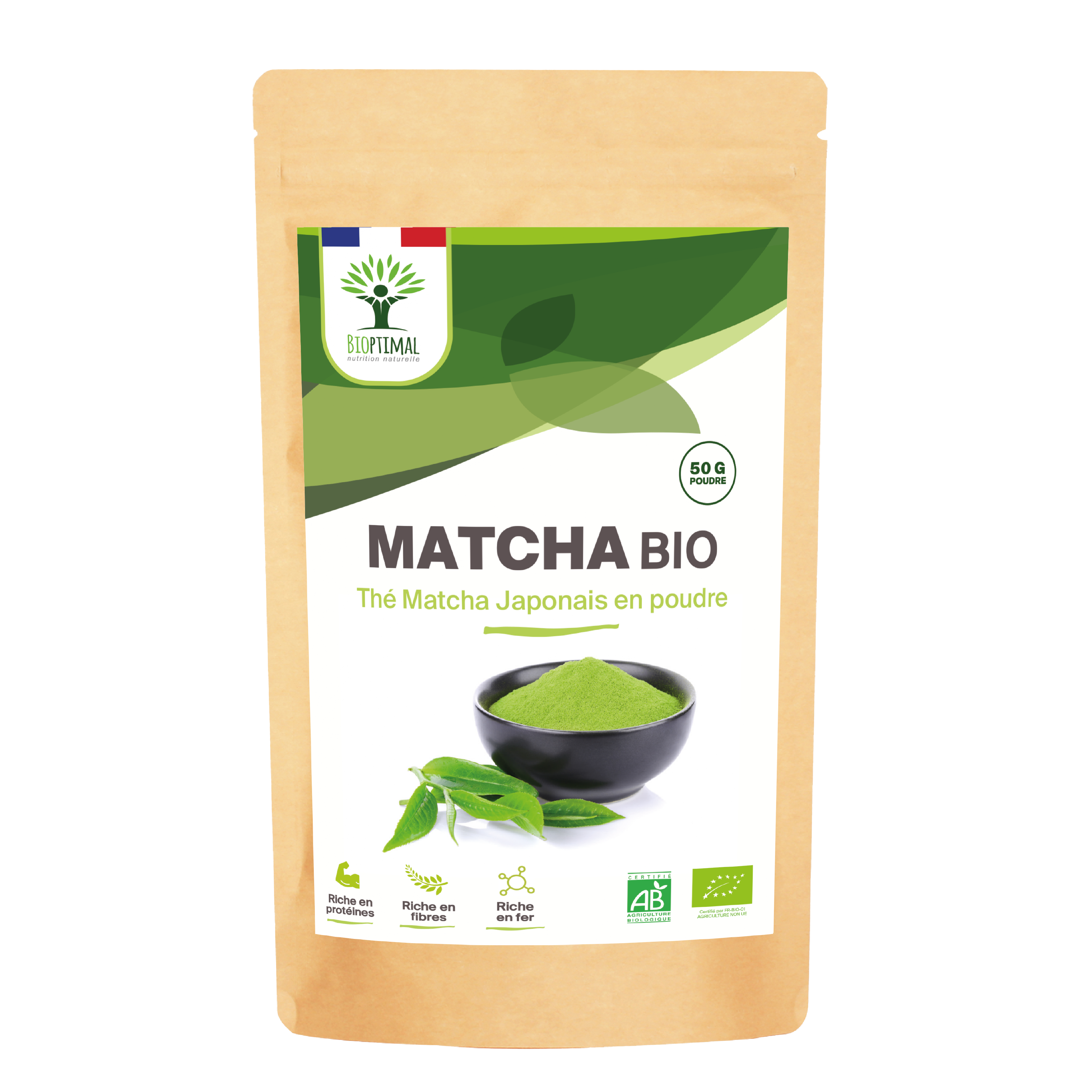 Organic Japanese Matcha Tea Powder - Packaged in France Supplement Bioptimal infusion.organic