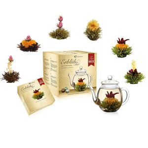 Creano gift set & pot, tea flower white, green, black tea Teaware Creano infusion.organic