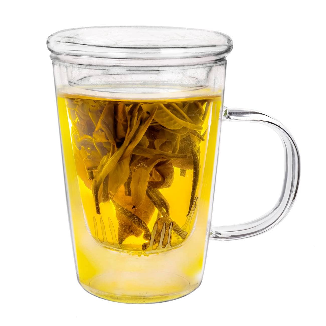 Creano tea glass 400ml - glass tea cup, strainer & lid Teaware Creano infusion.organic