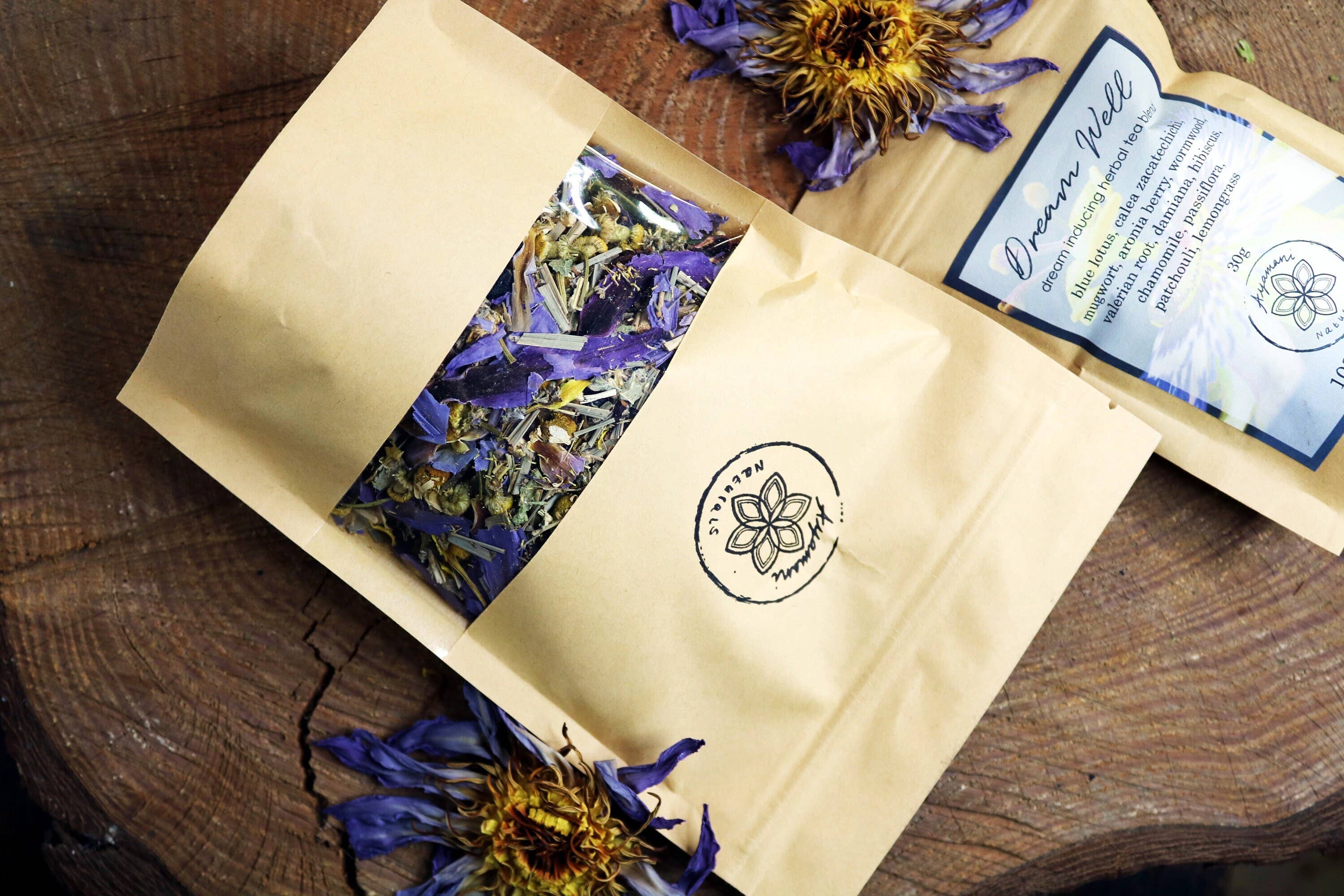 Dream Well Herbal Tea for Lucid Dreaming & Astral Projection Magical Tea Ayamani Naturals infusion.organic