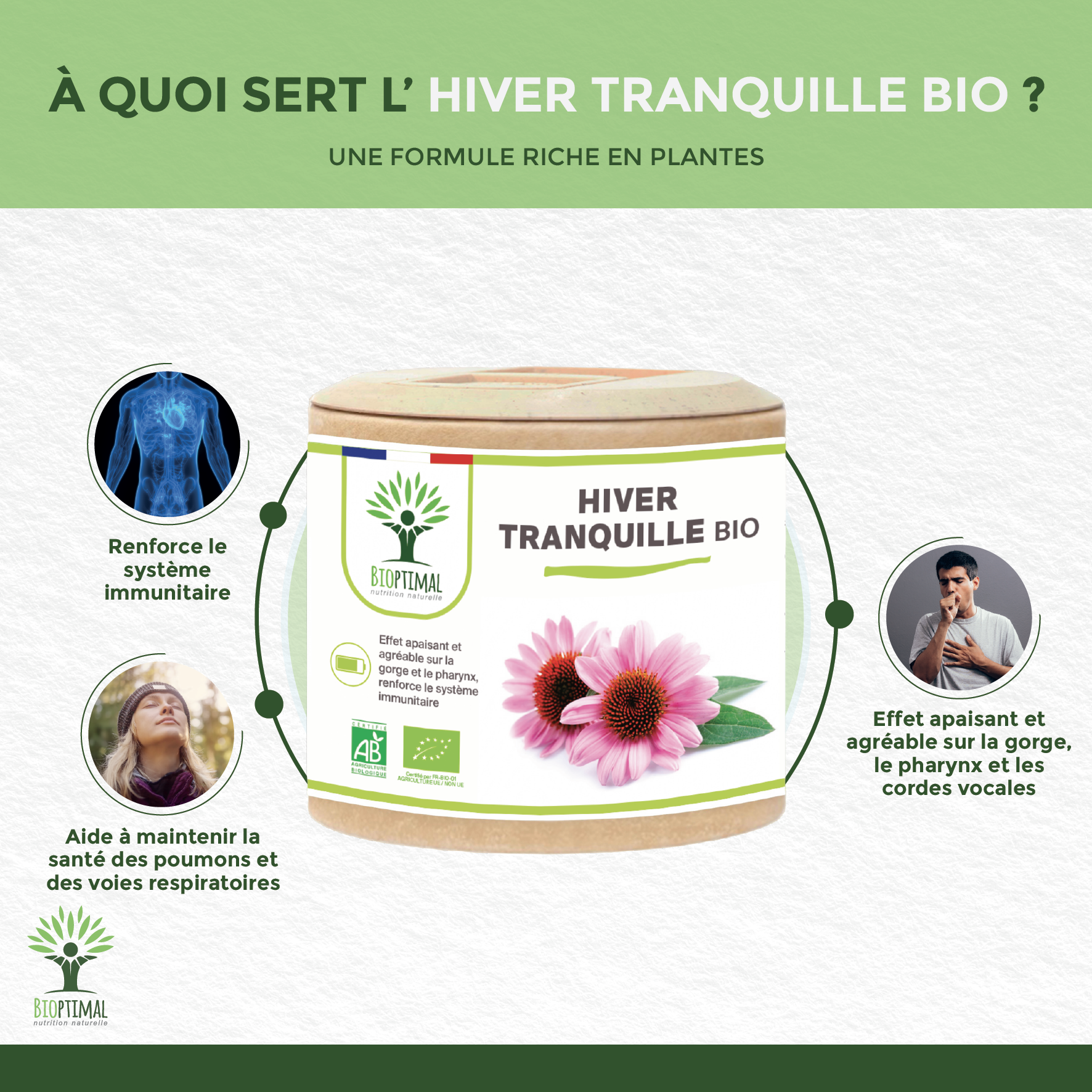 Hiver Tranquille Bio - Dietary supplement - in capsules Supplement Bioptimal infusion.organic