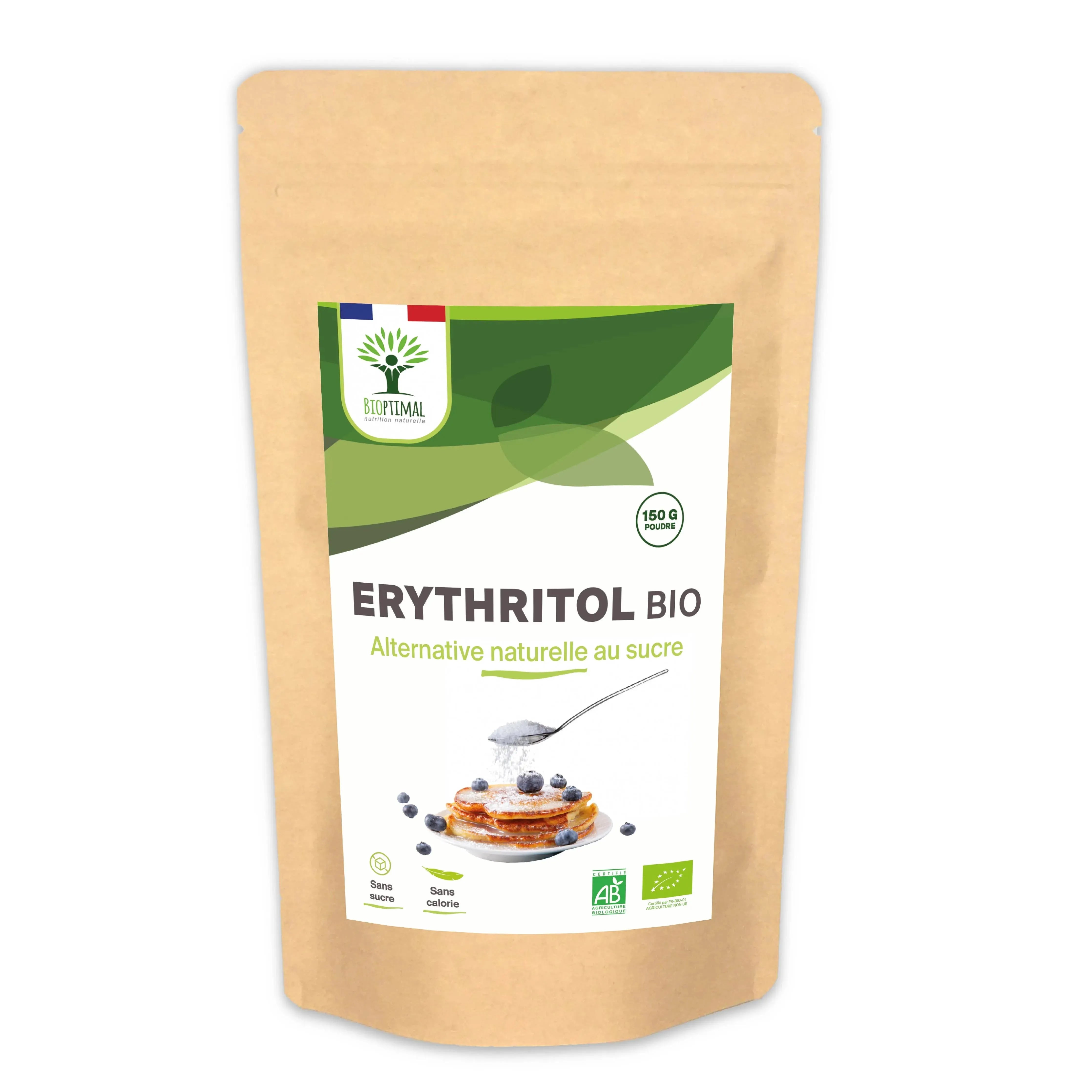 Organic erythritol powder - Packaged in France Supplement Bioptimal Tisan - infusion.organic