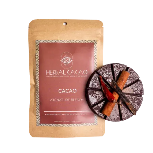 "Signature Blend" Ceremonial Cacao & Traditional Maya Spices Herbal Cacao Tisan - infusion.organic