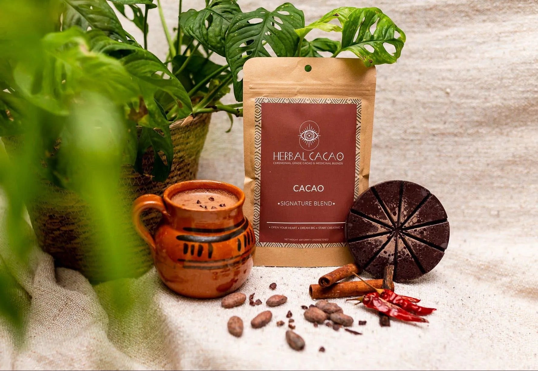 "Signature Blend" Ceremonial Cacao & Traditional Maya Spices Herbal Cacao Tisan - infusion.organic